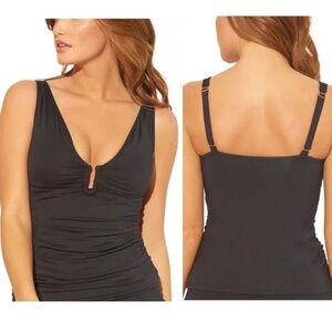 NWT Bleu Rod‎ Beattie U-Notch Black Tankini Swim Top Size 8